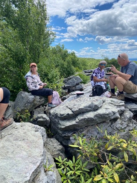 Lunch on the rocks at the top